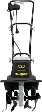 Sun Joe Electric Garden Tiller and Cultivator with 3 Position Height Adjustment Maximum 12-inch Cultivating Width and 8 Amp Motor, TJ602E