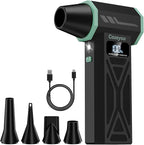Compressed Air Duster - 150000 RPM Electric Air Duster with Brushless Motor, LCD Display, LED Light, 4 Speed Adjustable Cordless Blower - Rechargeable Air Duster for Equipment, Car, Outdoors and Home