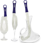 KUWAN Bottle Cleaning Brush Multi-Function Household Tools Flexible Bottle Scourer for Some Decanters, Goblets, Glasses, Cups (Long 3pcs)