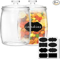Maredash 1/2 Gallon glass jars, Cookie Jar & Candy Jar with Lid, Large Food Storage Container,glass jar with lid for Buffet, Coffee & Flour, Laundry Room Storage & Pantry 2pcs