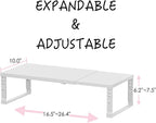 Adjustable Metal Shelving Unit, Stackable & Expendable Storage Rack for Home/Office/Kitchen, Space-Saving，Sturdy&Durable，Easy Assembly (1PACK/Large/White