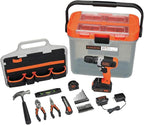 BLACK+DECKER BCKSB29C1 20V MAX* Cordless Drill with 28-Piece Home Project Kit in Translucent Tool Box