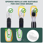 Sponge Brush Refills for OXO Dish Brush, 8 Pack Soap Dispensing Dish Refills, Scrub Replacement Head for Scrubber, Sponge Replacement Head Fits Soap Dispensing Handle