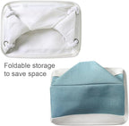 TheWarmHome Fabric Storage Bin with Handles,Storage Basket for Home Storage and Organization, Shelf Basket with Cover for Living Room Bedroom Closet（White & Green Large,15.7L*11.8W*8.3H