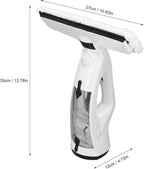 Electric Window Squeegee Glass Cleaner Tool, 3 in 1 Mirror Window Cleaner Squeegee Kit with Spray Cordless Electric Window Vacuum for Windows, Tiles, Glass, Mirror