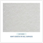 Boardwalk 198 Light Duty Scour Pad, White, 6 X 9, 20/carton