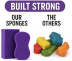 Multi-Purpose Sponges for Cleaning - Purple 4 Pack, Large Sponges for Car Washing, Tile & Grout, All Purpose Cleaning