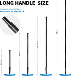 FOSHIO TPU Squeegee 10-Inch Blade with 4 Extension Poles (Extends up to 63 Inches), Anti-Slip Grip Handle Rubber Squeegee Streak-Free Cleaning for Car Windows, Shower Doors, Mirrors, Glass
