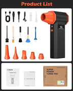 Compressed Air Duster, 120,000RPM Electric Air Duster, 4 Speeds Powerful Brushless Motor with LED Light, Rechargeable Cordless Air Blower for Computer, Keyboard, Car, Home