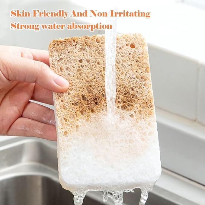 12 - Pack Non-Scratch Scrub Sponges - Sponges for Dishes and Washing Dishes, Cleaning Sponges for Kitchen Home Bathroom Cars, Funny Cut-Outs DIY for Kids (White)