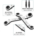 Ratchet Wrench Set, Refrigeration Repair Tool, Heavy Duty Ratchet Wrench Set, for Steel and Alloy, Automotive Plumbing Industrial Use, Air Conditioning Maintenance, Home DIY Repair Tool Kit