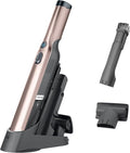 Shark WANDVAC Cordless Hand Vac, Lightweight, Portable at 1.4 lbs., Powerful Suction, Charging Dock, One-Touch Empty for Car & Home, Multi-Surface Pet Tool & Duster Crevice Tool, Rose Gold, WV201RGBRN