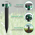 Solar Powered Ultrasonic Mole Repellent,Waterproof Outdoor Vibration Mouse Control for Yard Garden,360° Effective Rodent Repellent with Ultrasonic Sound,Green,10 Piece