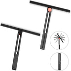 Upgraded Shower Squeegee for Glass Doors with 2 Pack Multi-Purpose 360° Rotating Window Squeegees for Walls Wiper, Car Windshield, Tile, Mirrors and Kitchen