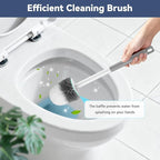 Toilet Brush, 2 Pack Compact Toilet Bowl Brush and Holder Set with Nylon Bristles Toilet Cleaner Brush Hidden Toilet Scrubber Brush for Bathroom Cleaning, Grey & White