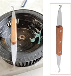 Range Hood Fan Grill Scraper Heavy Duty Multi-Purpose Griddle Scraper with Curved Tip Double Ended Cleaning Tool for Under-Cabinet Range Hood Kitchen Hood Vent Portable Barbecue Grill