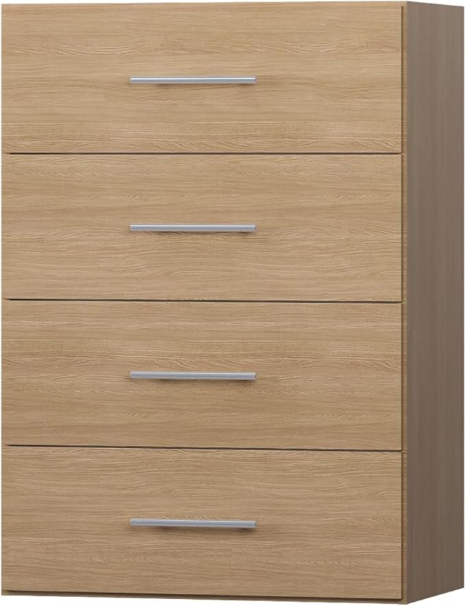 MODCART 4 Drawer Short Tower Closet Unit, Modular Closet System, Wood Closet System Organizer with Storage for Walk In Closets, Clothing Rack Closet for Hanging Clothes, Bedroom, Wood, 19.5"W