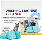 Washing Machine Cleaner Tablets 24 Pack, 2026 Upgraded Washer Cleaner Tablets for HE Top Front Load Washer, Removes Pet Hair, Odors, Suitable for Pet Owners (12 Pack)