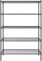 Black 5-Tier Metal Adjustable Freestanding Garage Storage Wire Shelving Unit (36 in. W x 72 in. H x 14in. D)