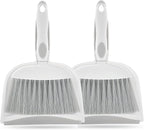 Dust pan, Mini Dustpan and Brush Set, Small Broom and Dustpan Set, Small Hand Broom and dust pan Set, Whisk Broom, Dust pan and Brush for Desk, Table, Home, Kitchen Necessities (Gray 2pcs)