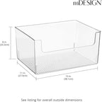 mDesign 4 Pack Clear Plastic Modern Open Front Dip Storage Organizer Bin Basket - 12x12x45 inches, 25.66L Capacity - Household Organization - Shelves, Cubby, Cabinet, Closet - Ligne Collection