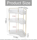 INVSSENE Corner Bathroom Countertop Organizer, Vanity Trays for Counter, Makeup Organizers, Perfume Tray, Kitchen Spice Rack, (Clear, 3 Tiers)