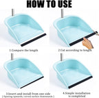 CRASPIRE 4Pcs Dustpan Rubber Edge Strips Adhesive Replacement Lip Black Broom Plastic Small Dustpan Repair Inlet Refill Pressing Garbage Silicone Repair Strip for Home Accessories(25.8cm)