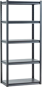 VEVOR Storage Shelves, 2000 lbs, 5 Tier Garage Storage Shelving, 18" D x 32" W x 72" H Adjustable Metal Shelves for Garage Shelves Utility Rack Shelf, Ideal for Kitchen, Warehouse, Basement, Black