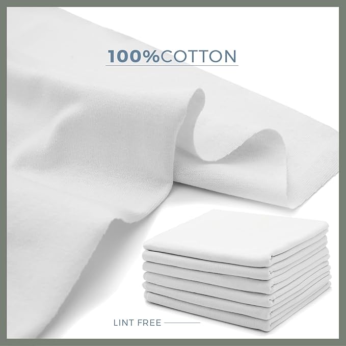 VALENGO New Lint Free Rags – 100% Cotton Cloth, Soft T-Shirt Rags, Lint Free Cloth for Staining Wood, Cast Iron, Dusting, Polishing, Painting and Cleaning – Reusable & Absorbent – 17”x17” (Pack of 28)