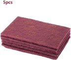 5pcs Nylon Scourer Pad Shell Polishing Professional Industrial Abrasive Hand Scouring Pad (fine-Red)