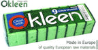 Green Multi Use Scrub Sponge. Made in Europe. 18 Pk, 4.3x2.8x1.4 inches. Odorless Heavy Duty and Non Scratch Fiber. Thick, Durable and Delicate Scrubber for Pans, Bowls, Jars, Sink, Floor