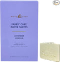 Bath & Body Works Lavender Vanilla Fabric Care Dryer Sheets - Box of 40 sheets - with a Natural Oats Sample Soap