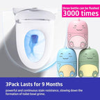 Cute Dinosaur-Shaped Toilet Bowl Cleaner Bottle, Bathroom Toilet Tank Cleaner with Ocean, Jasmine, and Peach Scent,Three bottles can be used for 9 months (Ocean&Peach&Jasmine)