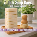 KELEBS 7 Dish Soap Bars | Lavender Essential Oil Formula | Natural & Organic Ingredients | Gentle on Hands | For Plant-Based Kitchens & Light Dishwashing | Biodegradable | No Overpour | Value Pack
