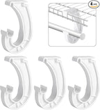 moonoom 4Pcs Hanging Closet Rod Support,3/4 Closet Shelf Rod Holder,Sturdy J-Shaped Closet Brackets for Hanging Clothes,Cabinets Storage and Curtain