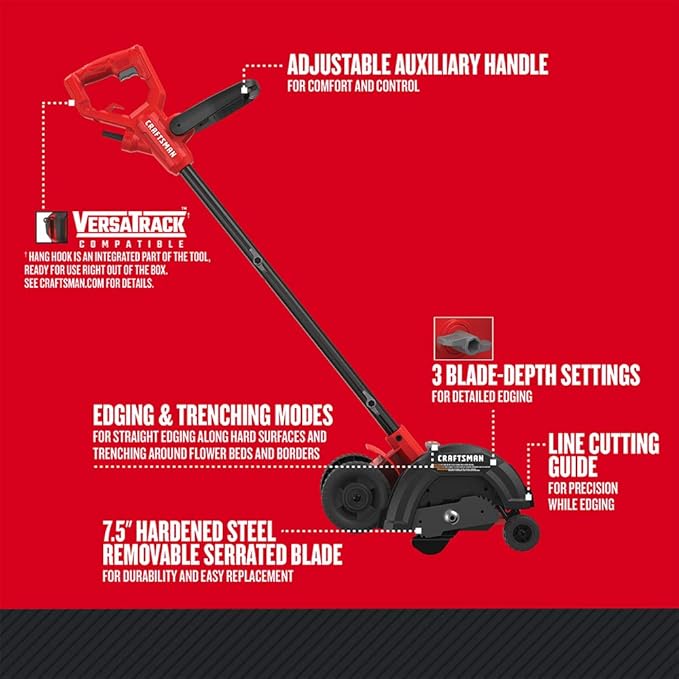 CRAFTSMAN Lawn Edger Tool, Corded, 12 Amp (CMEED400)