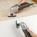 GALAX PRO 22000 OPM 2.0A Oscillating Multi Tool, 3 Degree Oscillating Angle with 3 Pieces Saw Blades, 1 Piece Semi Circle Blade Sanding Plate, 6 Pieces Sanding Papers for Grinding