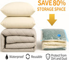 Vacuum Bags for Travel with Pump,8 Pack Vacuum Storage Bags for Bedding and Clothing,Space Saver Bags for Travel and Home(with Hand Pump, Small 40 * 60)