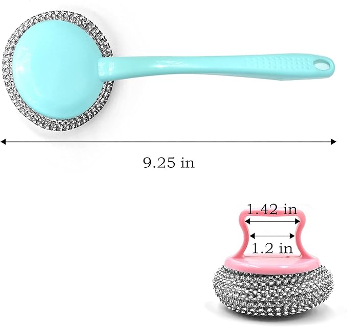 HONGYUTAI 10 Pack Stainless Steel Sponges, Scrubbing Scouring Pad, Steel Wool Scrubber for Kitchens, Bathroom and More