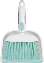 NACENA Small Dust Pan and Brush Set, Mini Broom and Dustpan Set Small Hand Broom and Brush Combo Dust Pan for Home Cleaning Drawers Desktop Sofas and Outdoor, Blue