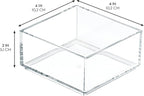 iDesign Clarity Plastic Drawer Organizer, Storage Container for Kitchen Gadgets, Corks, Sticky-Notes, Clips in Pantry, Cabinets, Countertops, 4" x 4" x 2" - Clear,X-Small