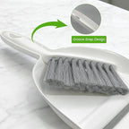 Mini Broom and Dustpan Set,Hand Broom with Dustpan Combo Nesting Snap-On Handheld Dust Pan and Brush Set, Small Broom and Dustpan Set for Kitchen, Desktop, Pet, Floor, Sofa, Grey White