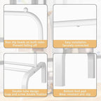 Clothes Rack Metal Clothing Rack with Bottom Shelf Garment Rack for Hanging Clothes Shirts Jeans and Coats White