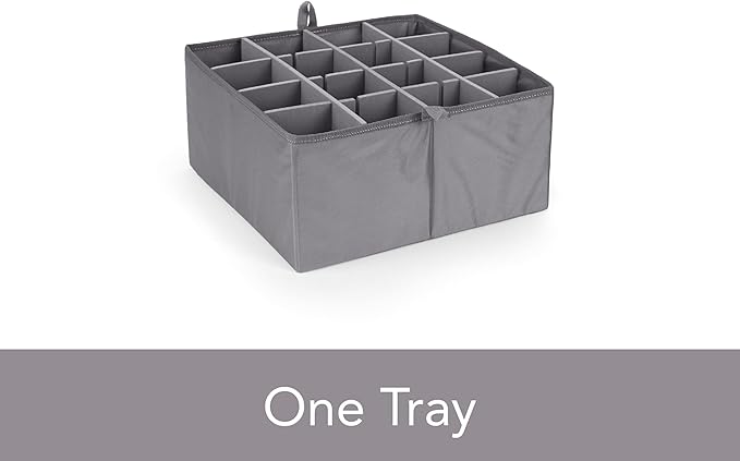 Covermates Keepsakes - Adjustable Zip-Top Storage Box - Configurable FlexGrid Compartments - Heavy Duty Polyester- Reinforced Handles - Stackable Design - Indoor Storage, Scarlett Red