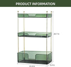 Akinbas 3 Tier Bathroom Organizer Countertop Makeup Perfume Tray Skincare Organizer for Bathroom Dresser Vanity (Green)