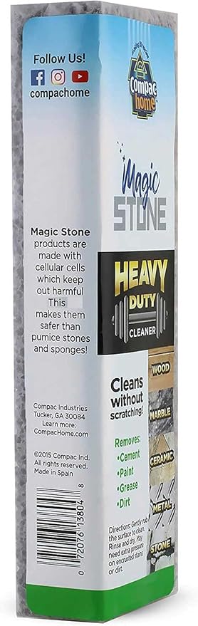 Compac Home Magic-Stone Heavy Duty Cleaning Stick - Easily Scrubs/Removes Paint, Cement, Encrusted Dirt, Rust, Grease, from Wood, Stone, Ceramic Floor Tiles, 4 Count