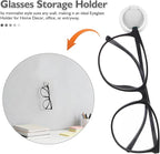 8pcs Wall Mounted Sunglass Holder - 180° Folding Eyewear Storage Organizer - Adhesive Glasses Holder for Home Office Car Driver Workshop White