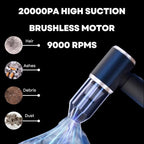 Car Vacuum Handheld 20000 PA 4in1 Cordless Rechargeable Multi-Functional Compact Powerful Suction Brushless Motor Compressed Air Duster Washable HEPA Filter Mini Home Office Pet Gift Men Women