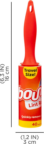 Bounce Travel Lint Rollers, 3 Pack, Quickly Removes Lint and Debris, 120 Pre-Cut Sheets Total
