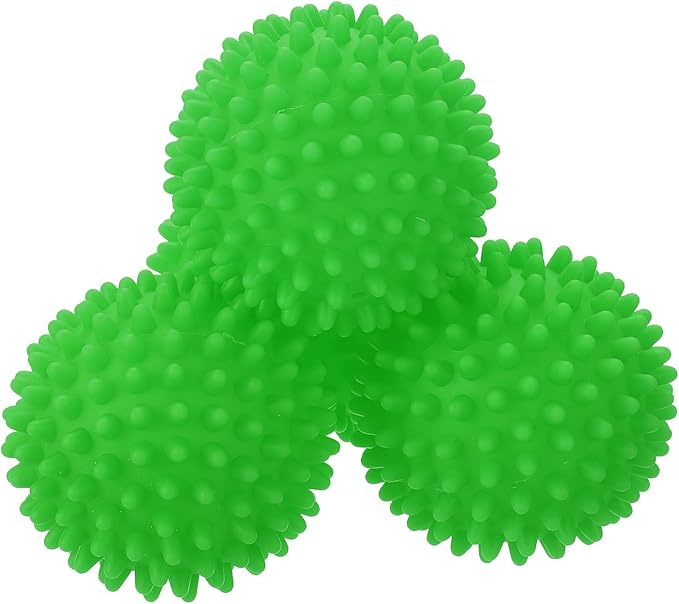 uxcell 4pcs Reusable Laundry Dryer Balls Vinyl Drying Balls for Reduce Wrinkles Static Fabric Softener Reduce Drying Time Save on Energy, Green